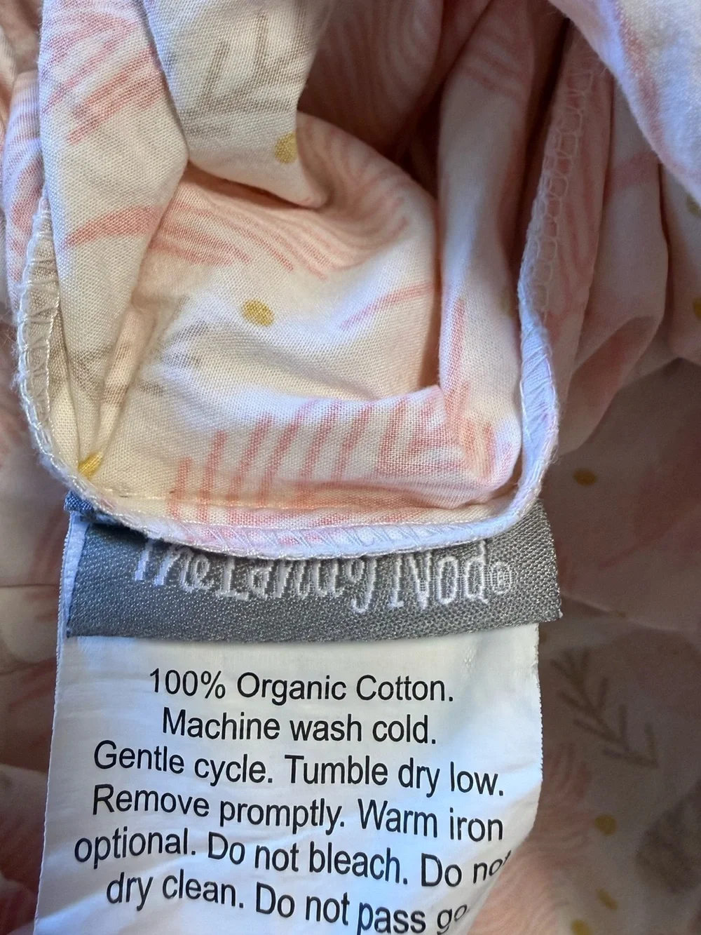 the land of nod duvet cover twin feather nest pink white 100% organic cotton